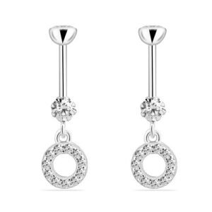 Mini Circle Cubic Zirconia Helix Hanging Earring